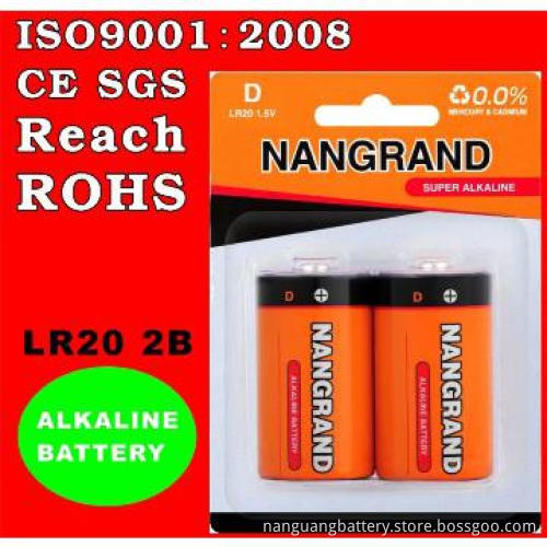 D size LR20 alkaline battery